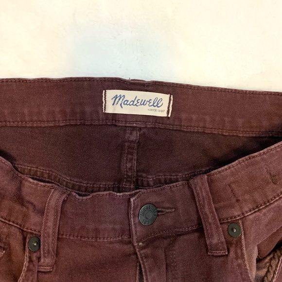 Madewell High Riser Skinny Maroon Jean Pants - Picture 4 of 11